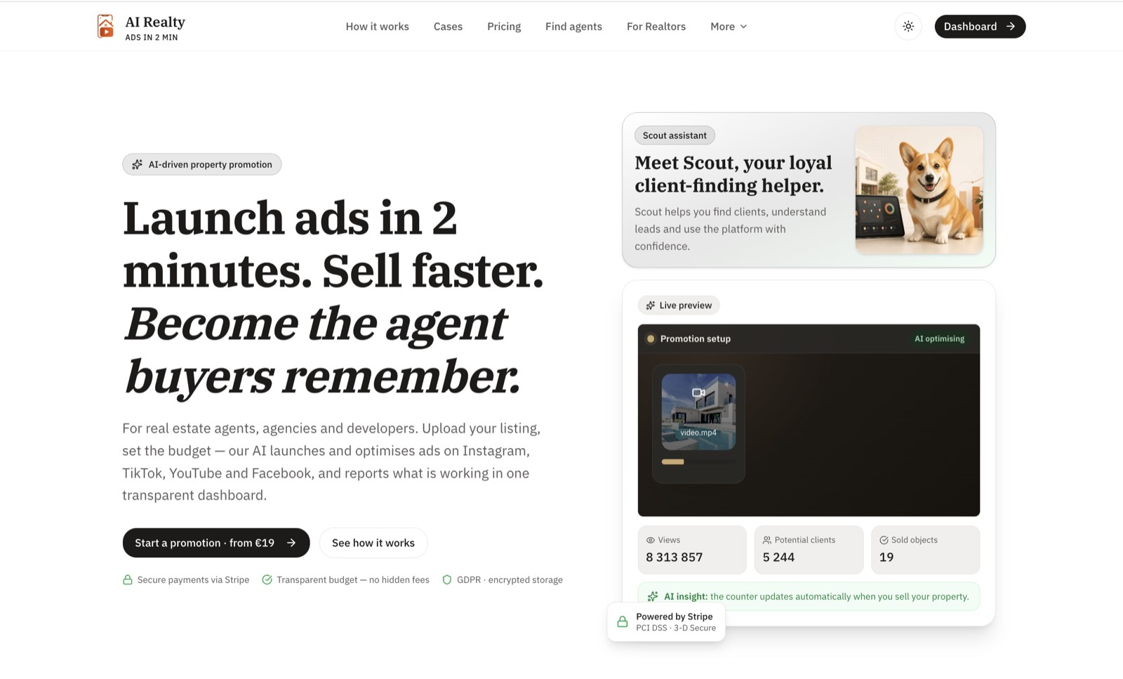 AI Realty platform for real estate advertising